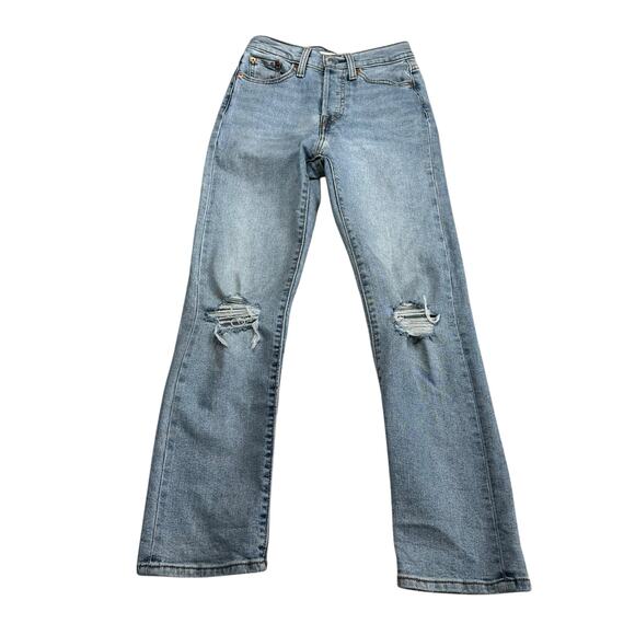 LEVIS Levi's Distressed Light Blue Denim Wedgie Straight Women's Size 25 - Picture 1 of 8